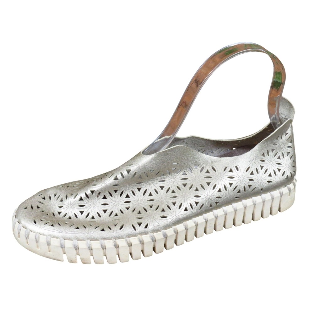 Ilse Jacobsen Tulip Women Slip On Flat Shoe Size 39 Walking Metallic Gold